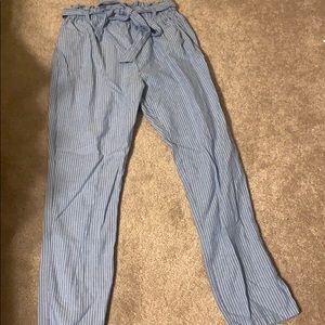 Blue and White Striped Paperbag Bottoms